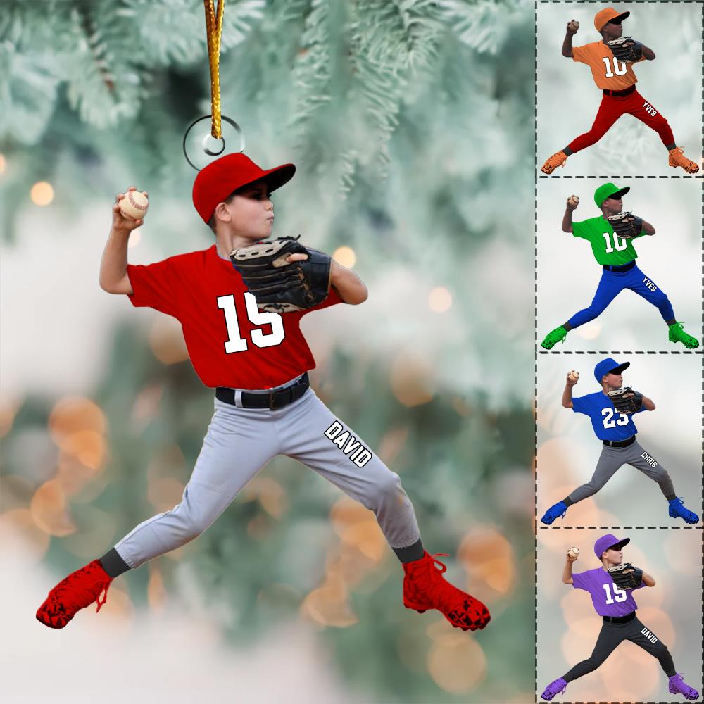 Personalized Baseball Acrylic Christmas Ornament, Baseball Kid Player Ornament, Baseball Keepsake, Baseball Christmas Ornament Nh00 Where Art Meets Style