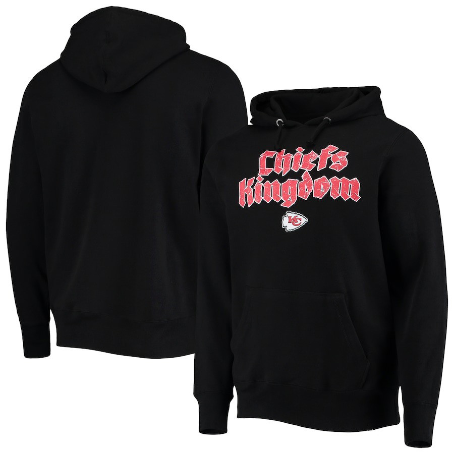 Kansas City Chiefs Team Regional Headline Chiefs Kingdom NFL Black Print 2D Hoodie