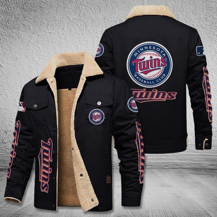 Minnesota Twins Team Name And Logo MLB Stand Collar Jacket