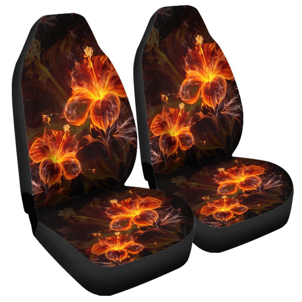 Hawaiian Hibiscus Fire Polynesian Car Seat Covers