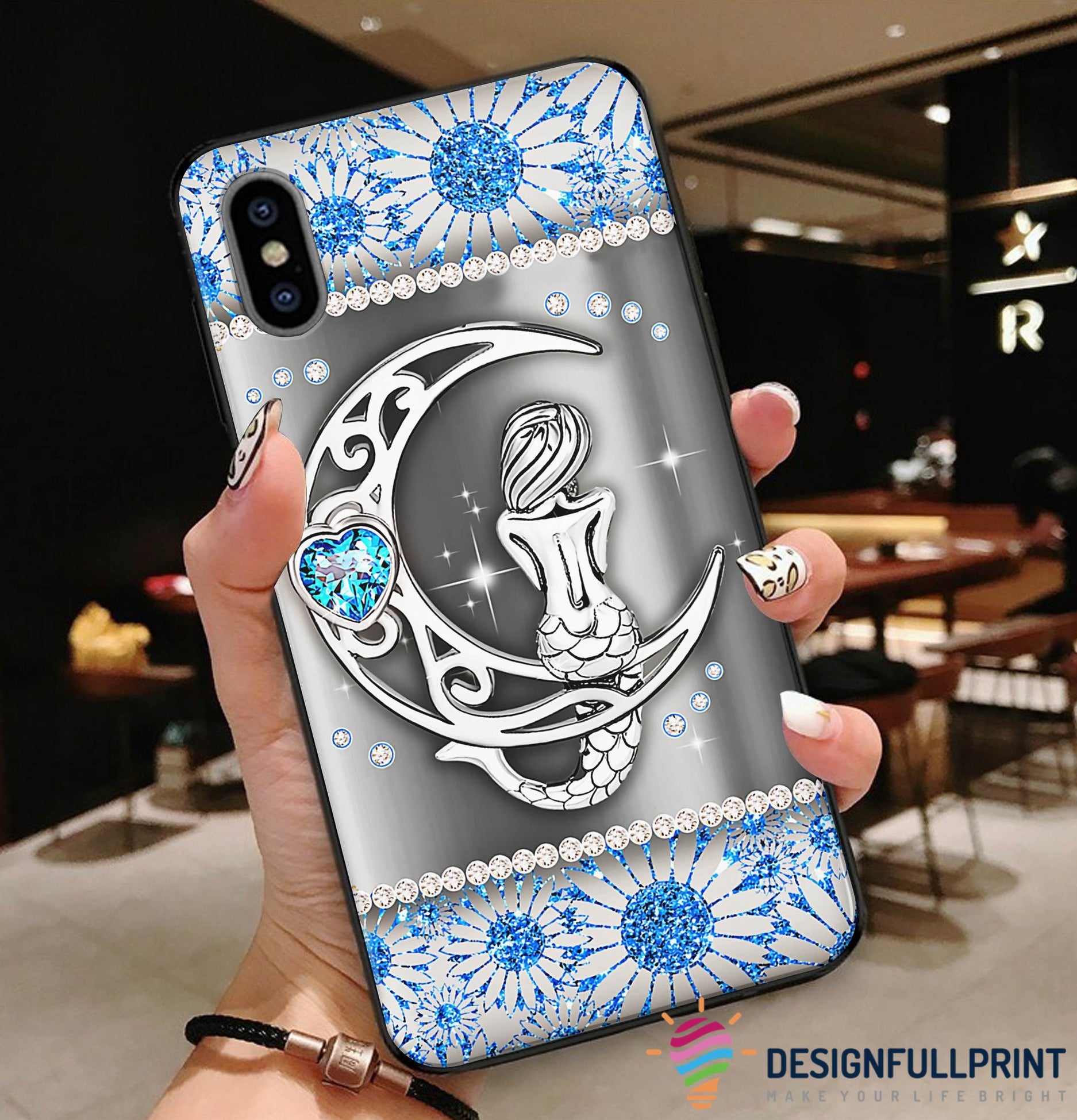 Mermaid On The Moon Print Phone Case &hellip;