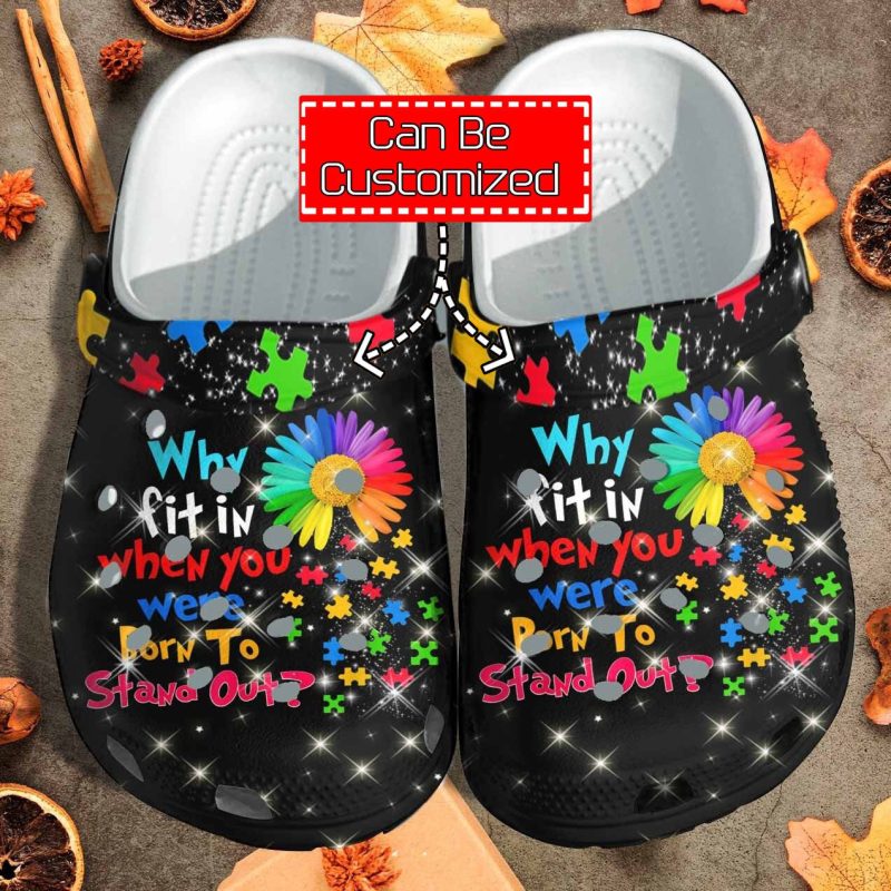 Footwearmerch Custom Personalized Puzzle Flower Autism Awareness Clog Shoes New Fashion