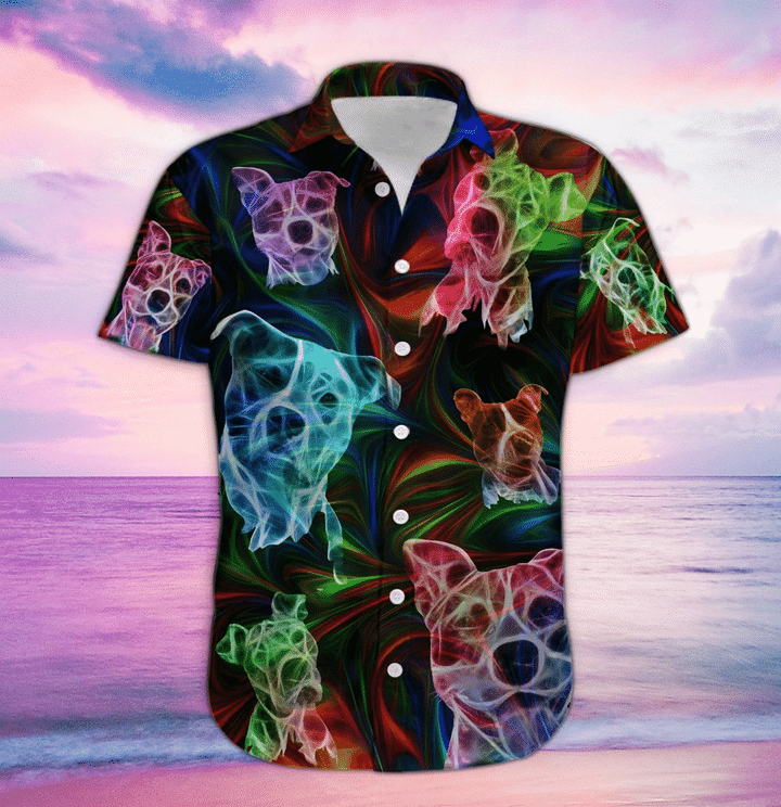 Pitbull Hawaii Shirt, Summer Shirts, Short Sleeve Hawaiian Shirt, Dog Owner Gift, Shirt For Men