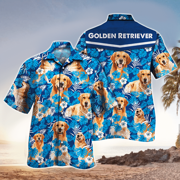 Retriever Dog Shirt, Retriever Dog Hawaiian Shirt For Dog Lovers