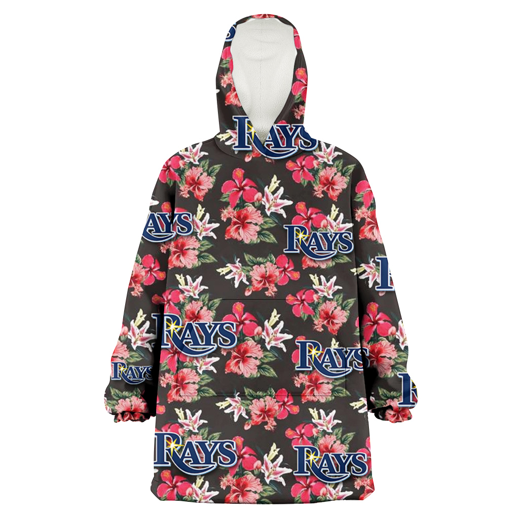 Tampa Bay Rays Pink Hibiscus Orchid Brown Background 3D Printed Hoodie Blanket Snug Hoodie