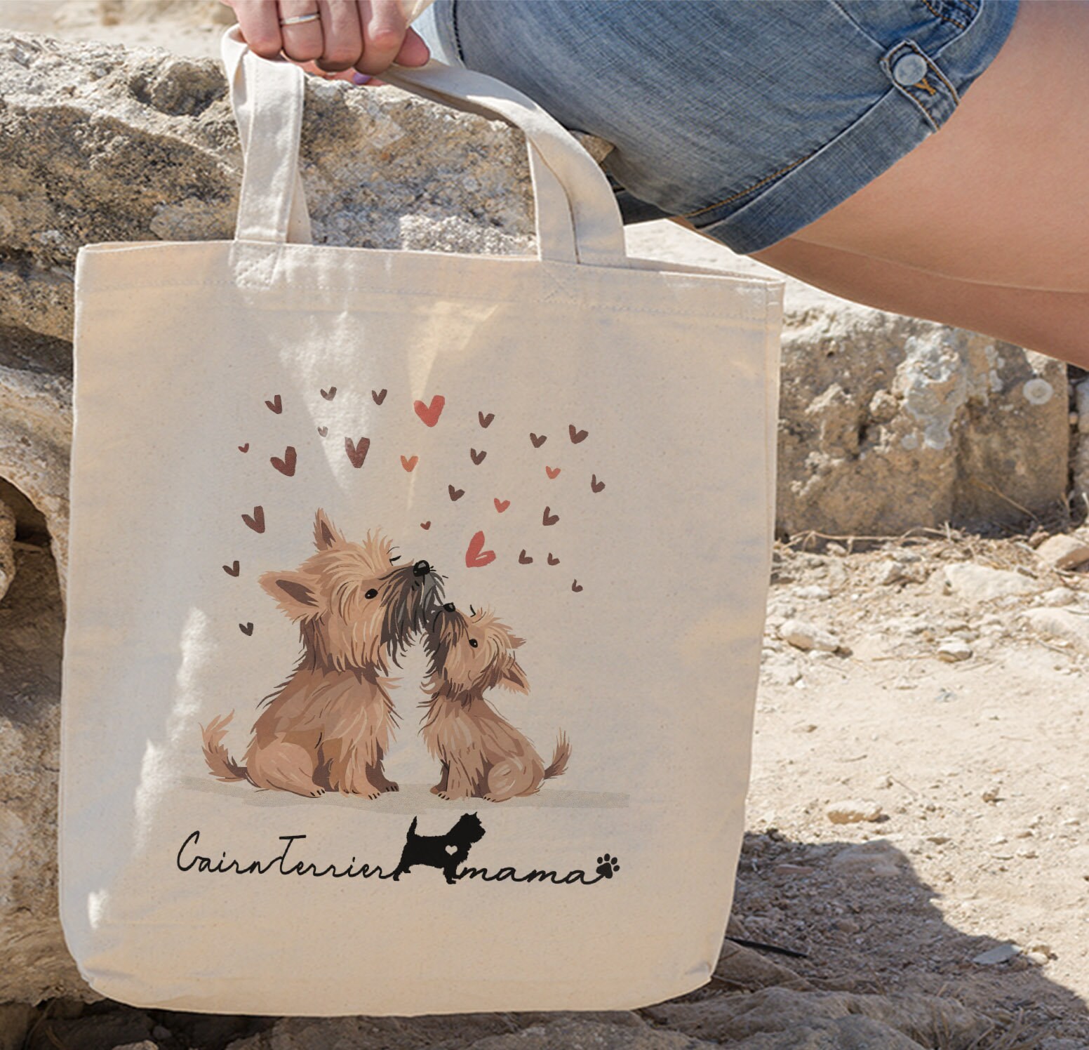 Cairn Terrier Tote Bag, Cairn Terrier Dog Mom Essentials Tote Bag, Cute Dog Mom Tote Bag, Puppy Tote Bag For Dog Lover,Gift For Dog Mom Gift