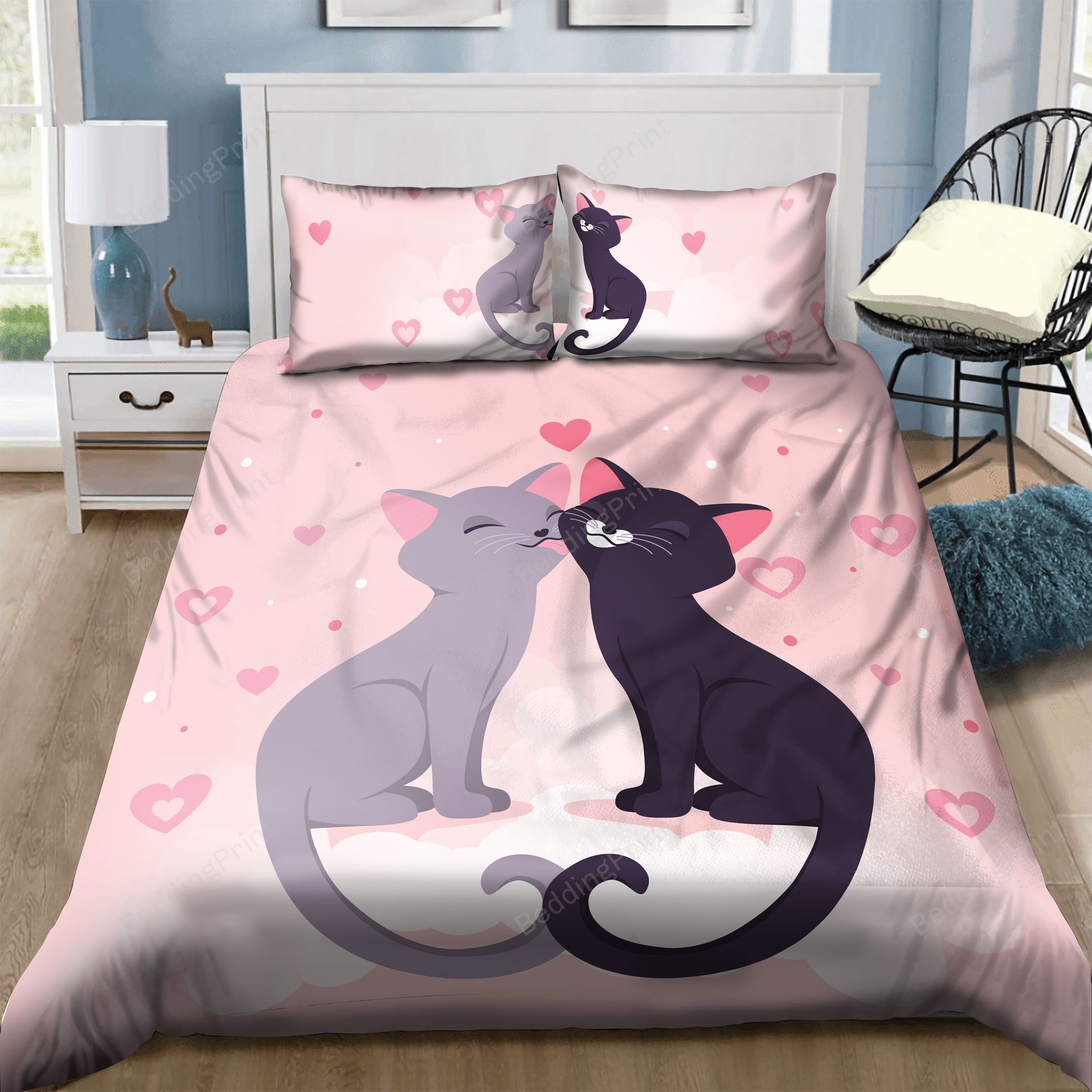 3D Couple Lovely Cat Love Cotton Bed &hellip;