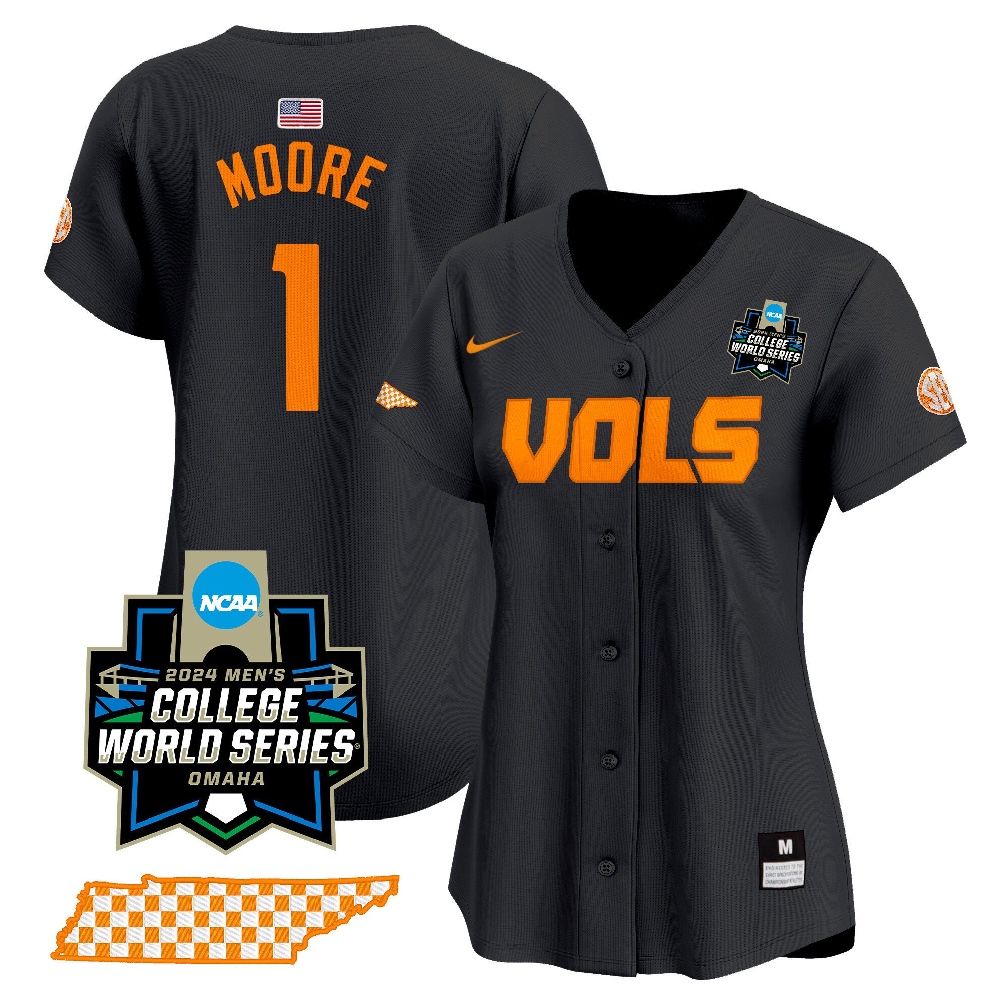 Women’S Tennessee Volunteers 2024 College World Series Vapor Premier Limited Jersey – All Stitched