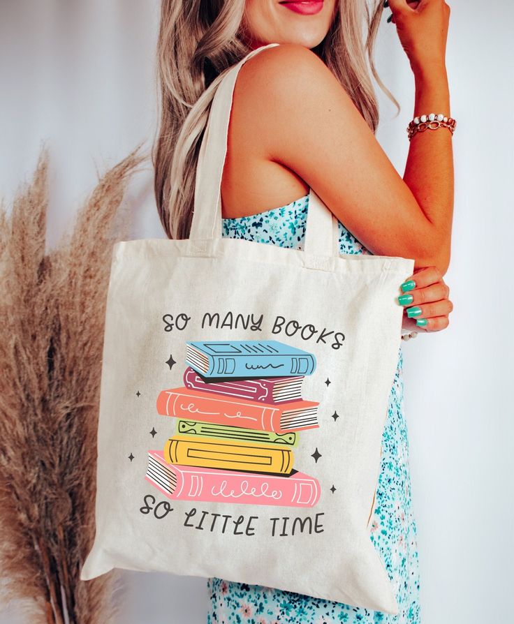 So Many Books So Little Time Tote Bag, Canvas Tote Bag, Book Bag, Library Bag, Library Book Bag, Books Tote Bag, Bookish Tote Bag, Book Gift, Best Tote Bags Ideas, Cute Tote Bags Ideas, Tote Bag Design Ideas, Girls Tote Bag, Best Canvas Tote Bags Ideas