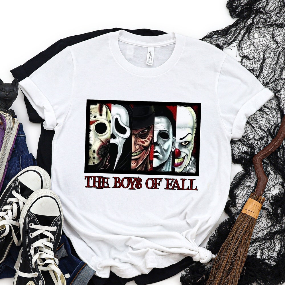 The Boys of Fall Shirt, Horror Characters Shirt, Spooky Shirt, Halloween Horror Movie Shirt, Halloween Shirt, Halloween Friends Shirt x Trending 2024 X Decanow