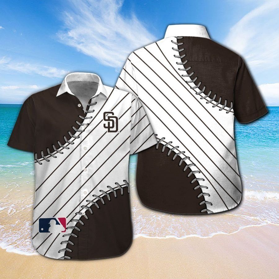 San Diego Padres Short Sleeve Button Up Tropical Hawaiian Shirt Ver01