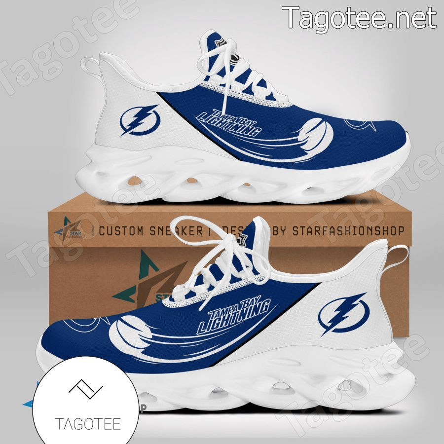 Tampa Bay Lightning Blue White Flying Puck Max Soul Shoes