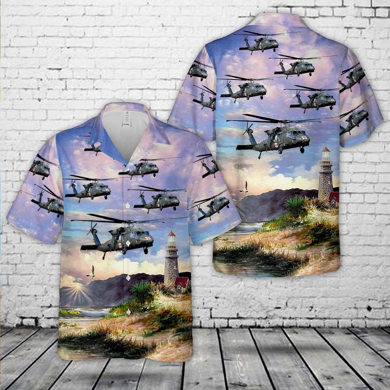 Sikorsky Uh-60 Blackhawk Medevac Us Army Helicopter Hawaiian Shirt