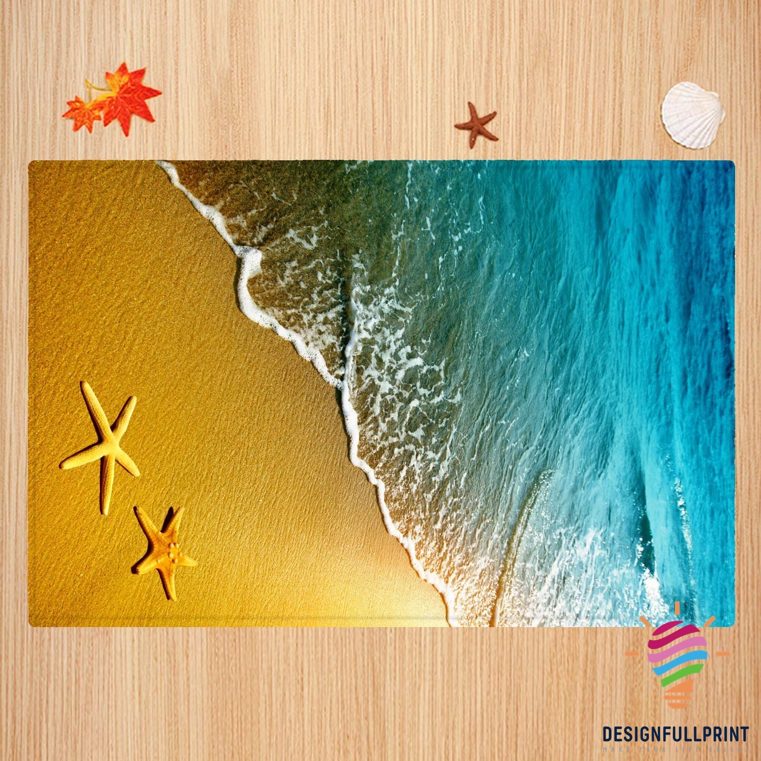Summer Rug Beach Starfish Print Memo …