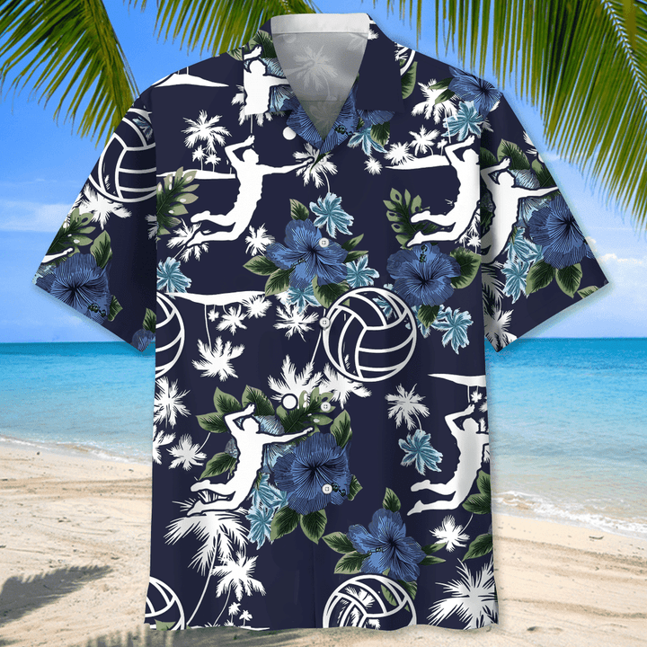 Volleyball Flower Hawaiian Shirt, Volleyball Shirt,  Sports Team Group Shirts