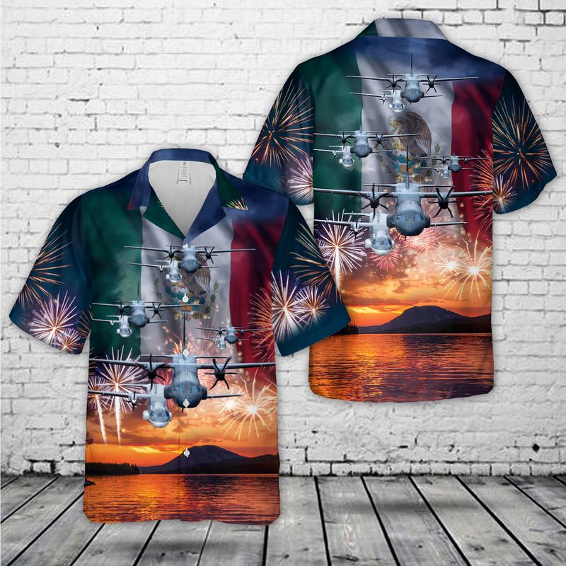 Mexican Air Force Casa C-295M During Mexico’S Independence Day Hawaiian Shirt