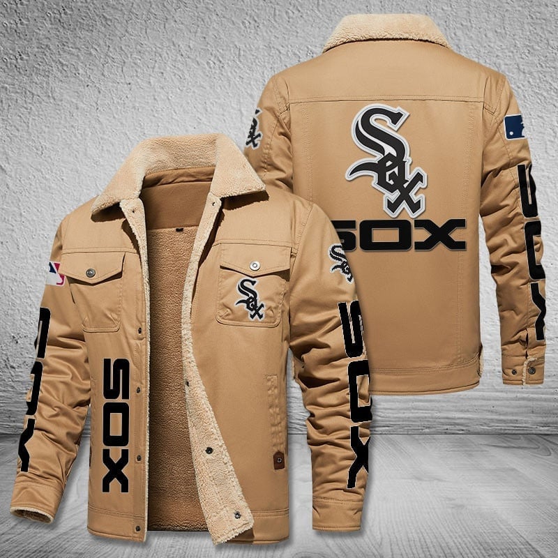 Chicago White Sox Team Name And Logo MLB Stand Collar Jacket