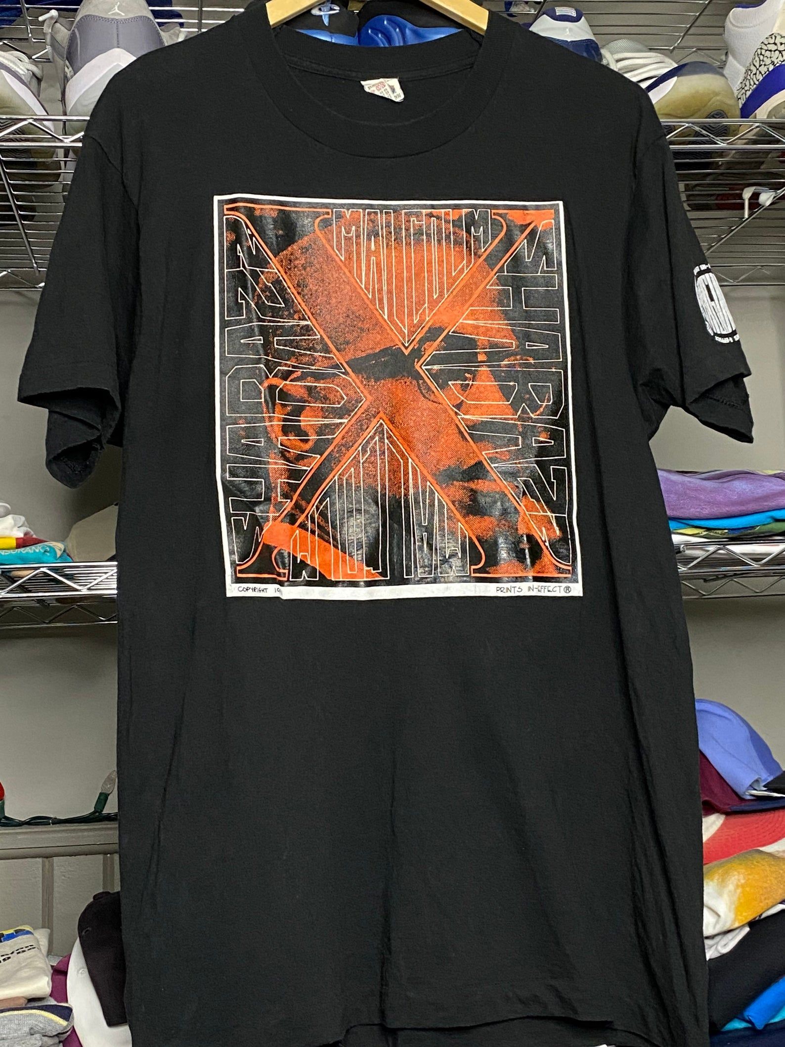 Vintage 90S Malcolm X T-Shirt 1991 Fruit Of The Loom Single Stitch S L Rare