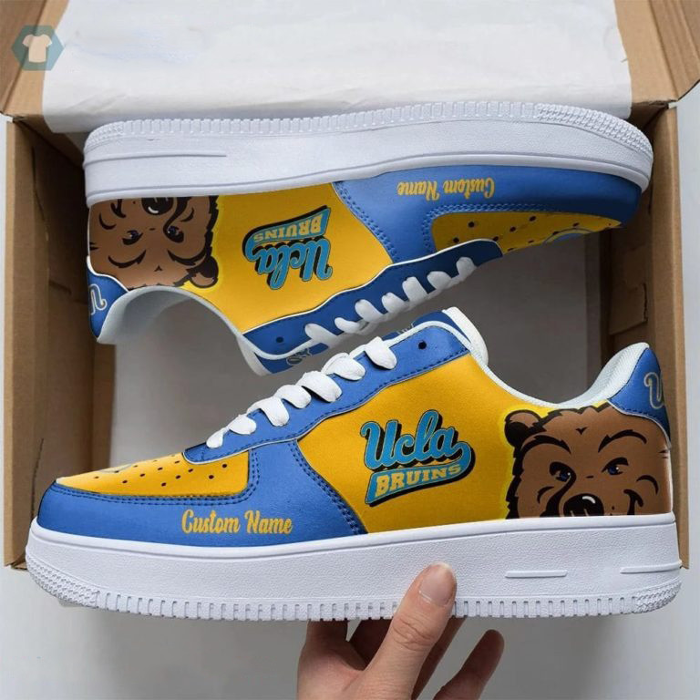 UCLA Bruins Mascot Logo NCAA Custom Name Air Force 1 Shoes Sneakers