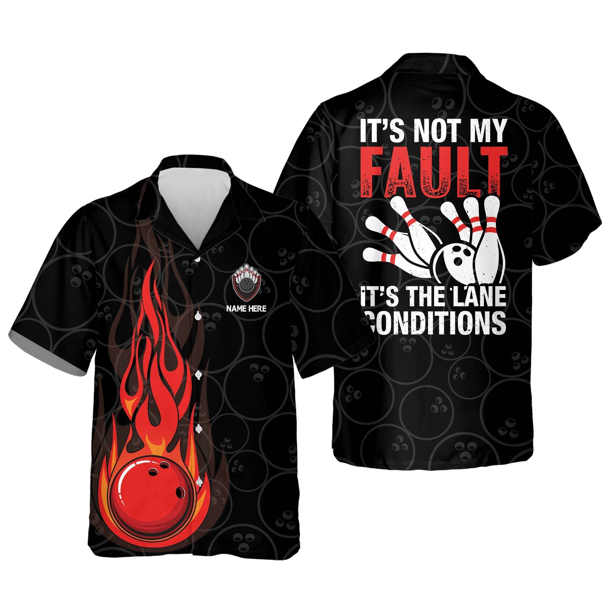 Custom Flame With Name Hawaiian Bowling Shirts, Bowling This Is How I Roll