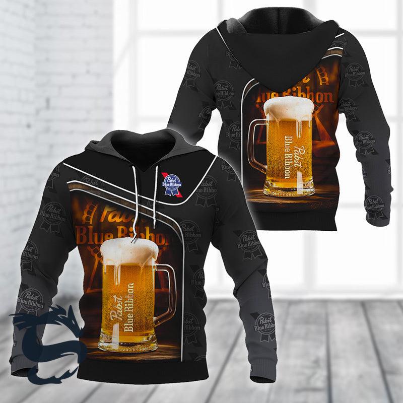 Drinking Pabst Blue Ribbon Hoodie & Zip Hoodie