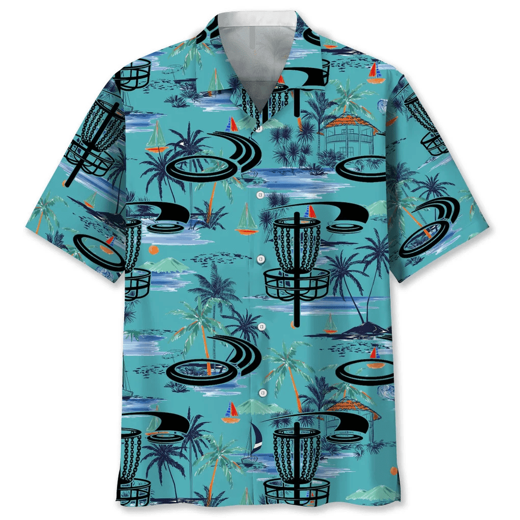 Disc Golf Beach Hawaiian Shirt, 3D Printed Disc Golf Hawaii Shirt