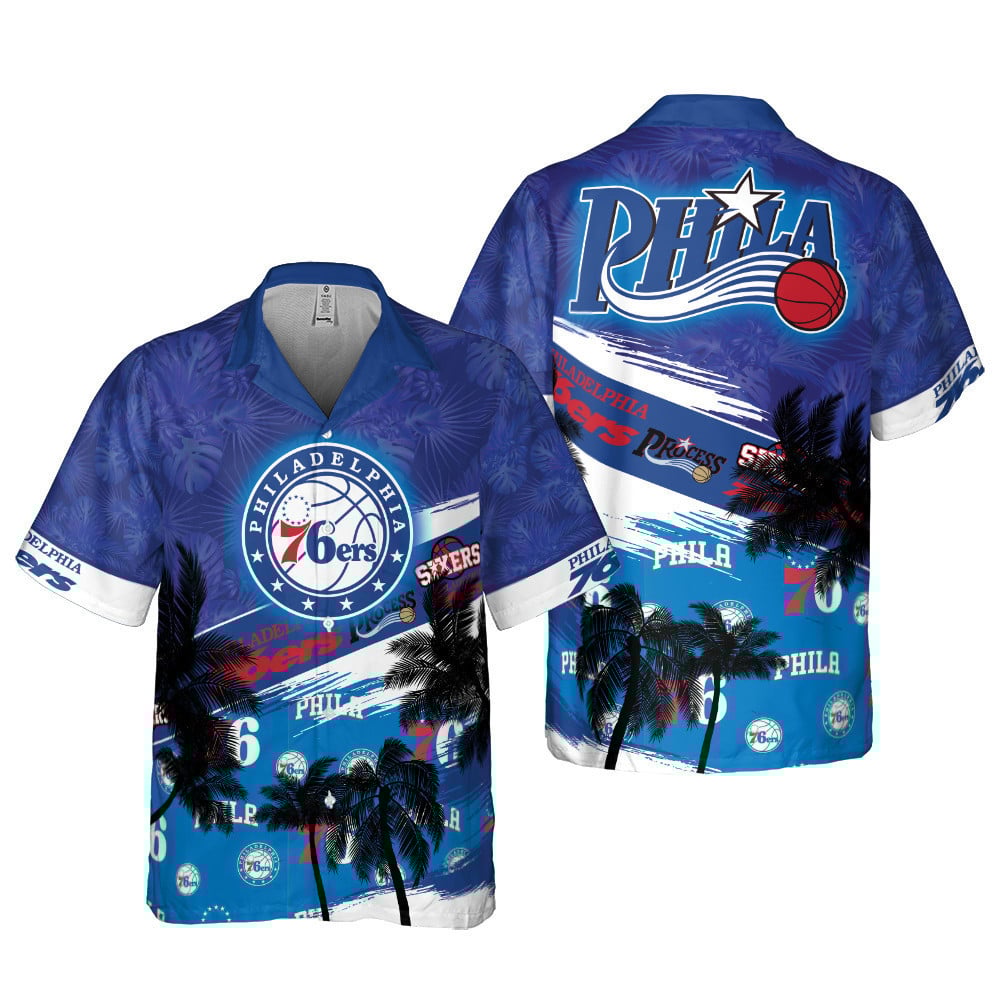 Philadelphia 76Ers Hibiscus Flower And Summer Pattern Print Hawaiian Shirt