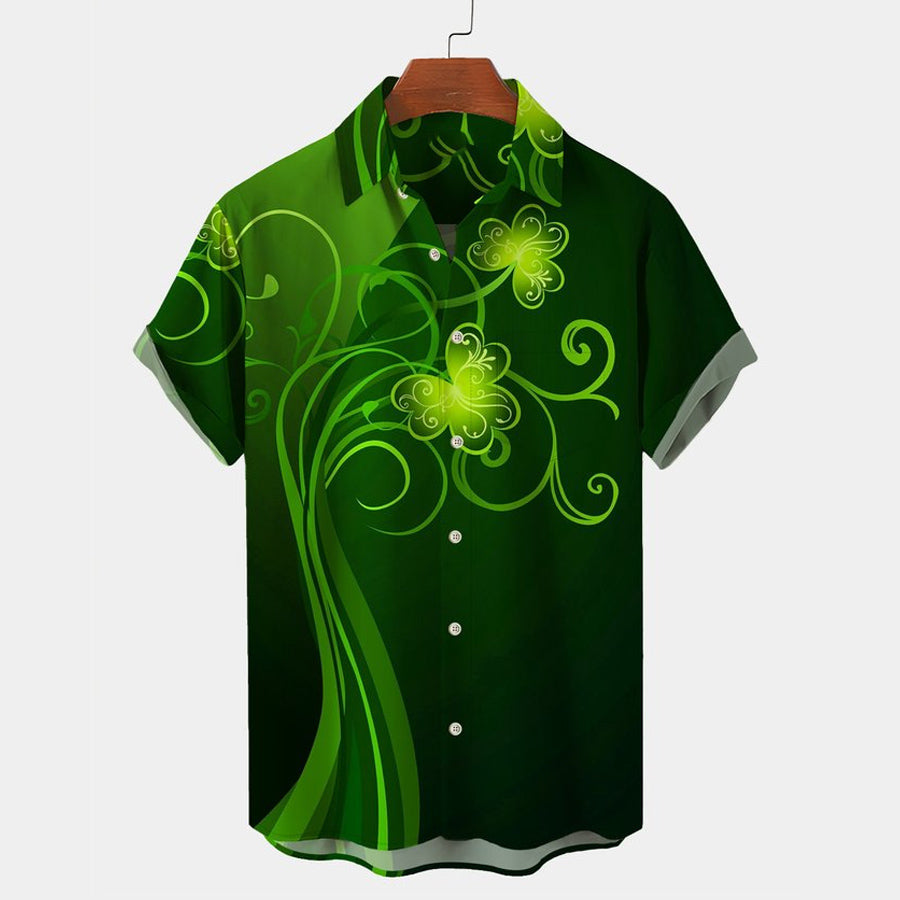 St. Patrick’S Day Shamrock Gradient Hawaiian Shirt, Hawaiian Shirt For Men And Women