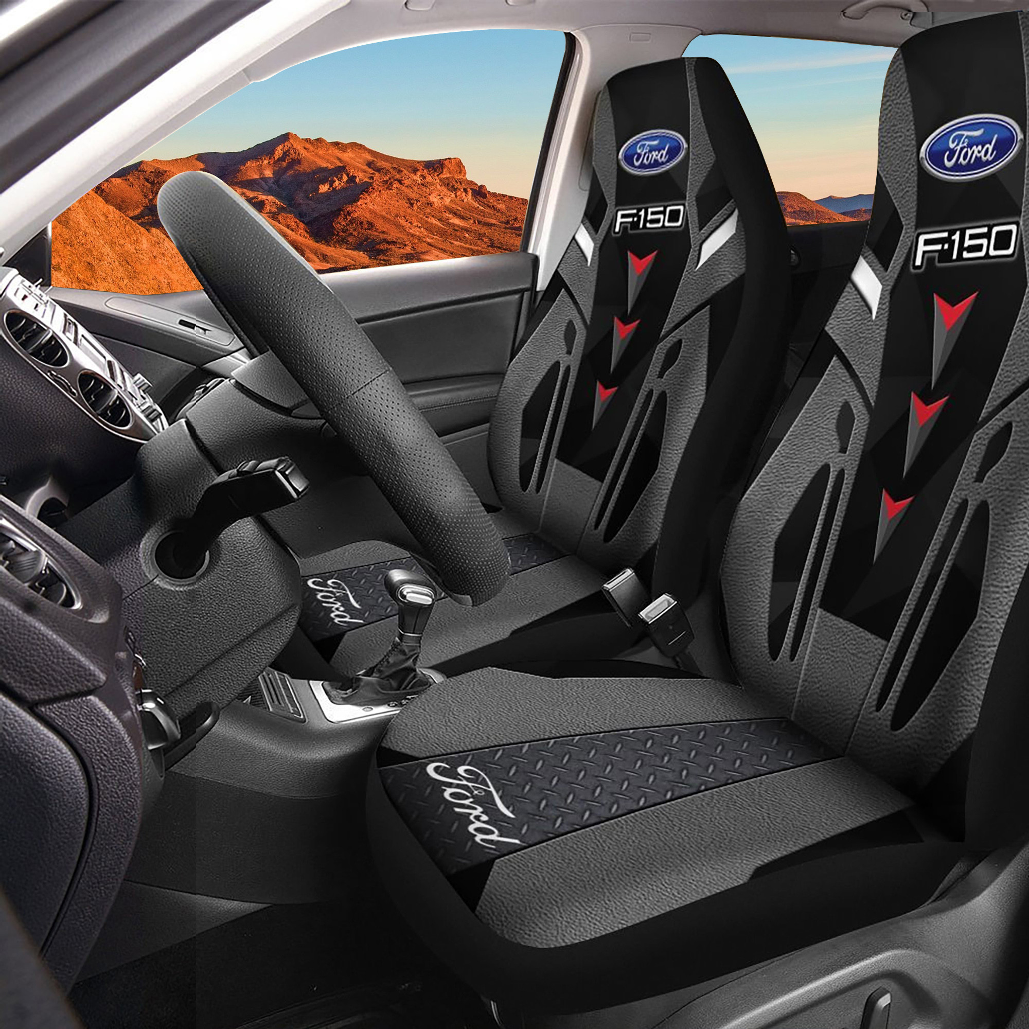 Ford F-150 Logo Car Seat Cover Set CSC7009