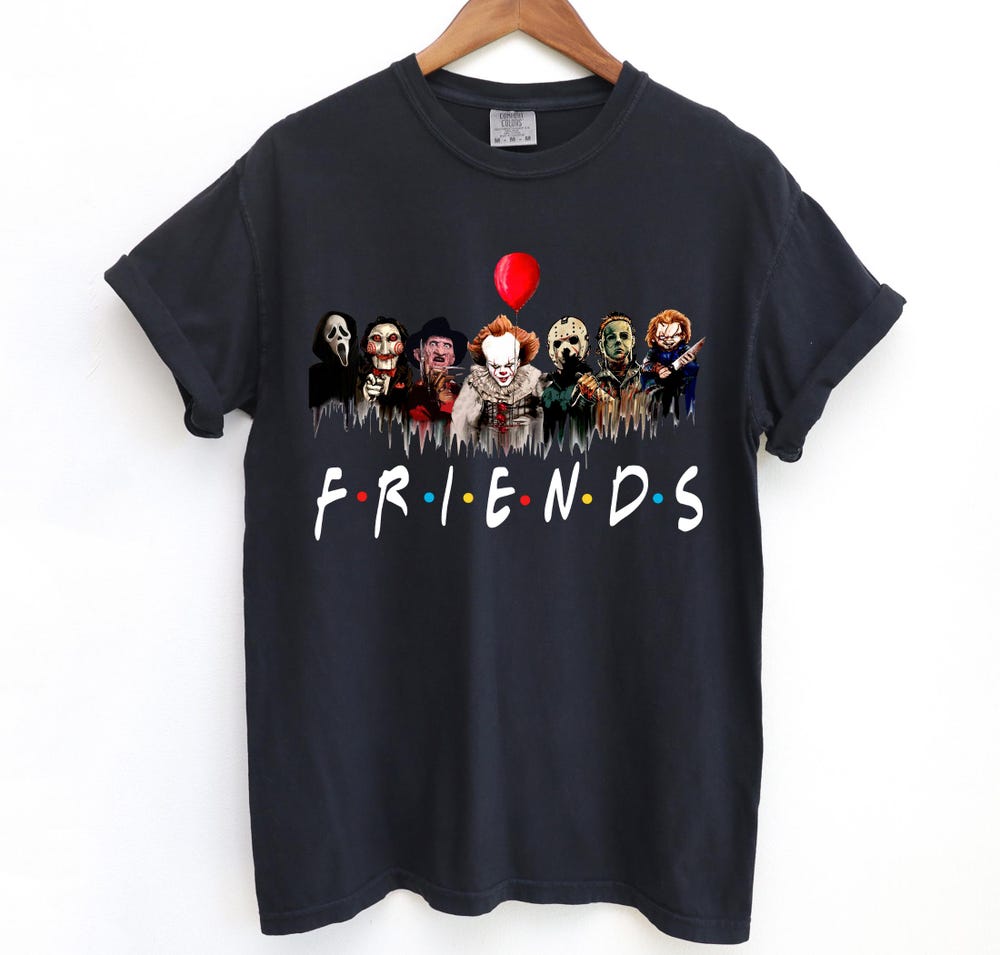 Horror Characters Friends Sweatshirt, Halloween Horror Characters Shirt, Friends Halloween Shirt, Horror Movie Characters Shirt, Halloween Shopmytshirts