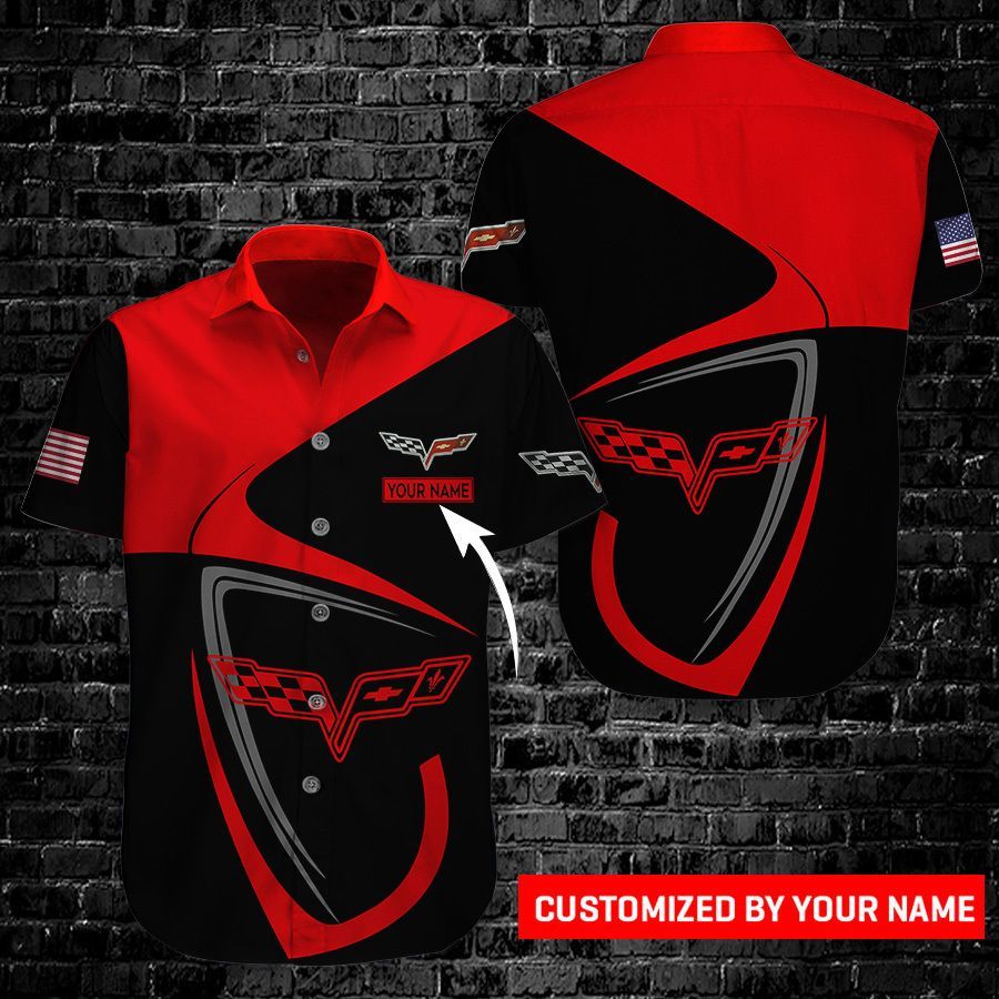 Corvette C6 Custom Name Button Shirt …