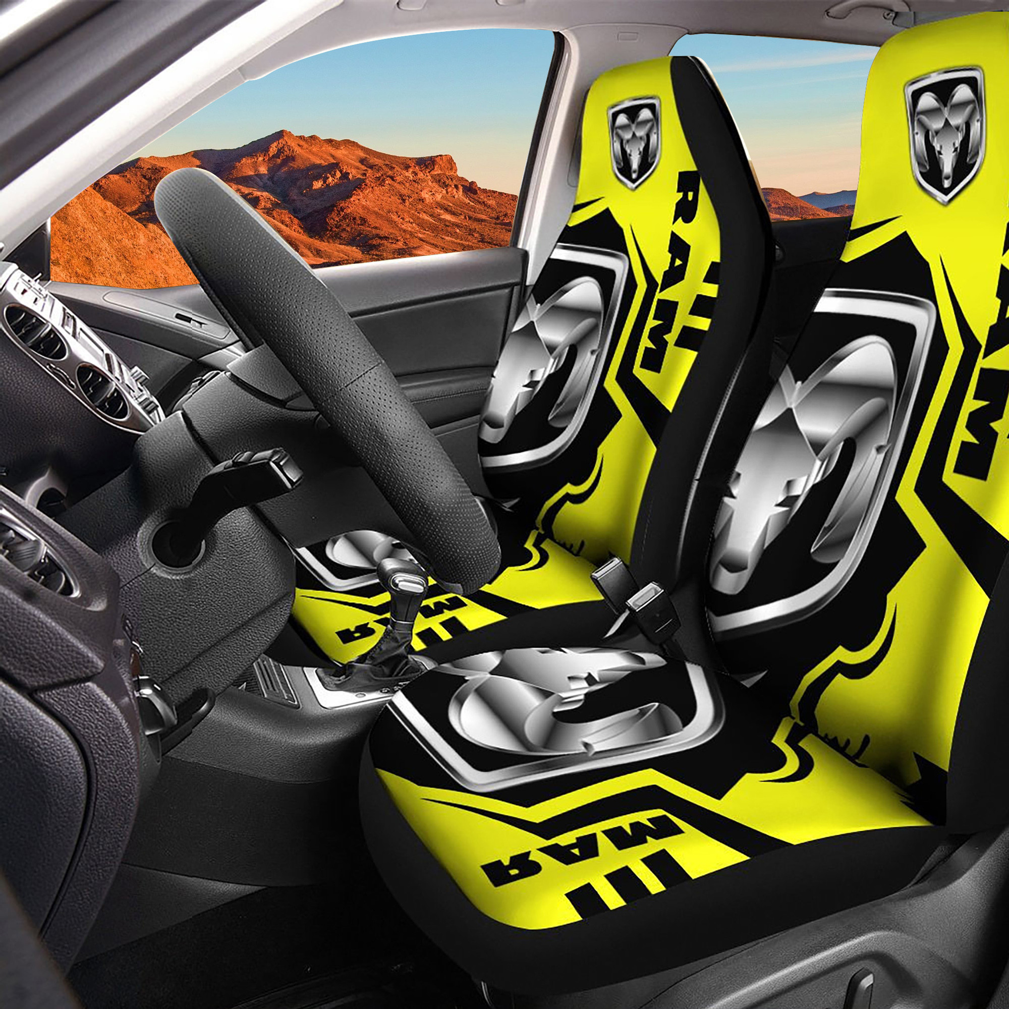 Dodge Ram Logo Car Seat Cover Set CSC1880