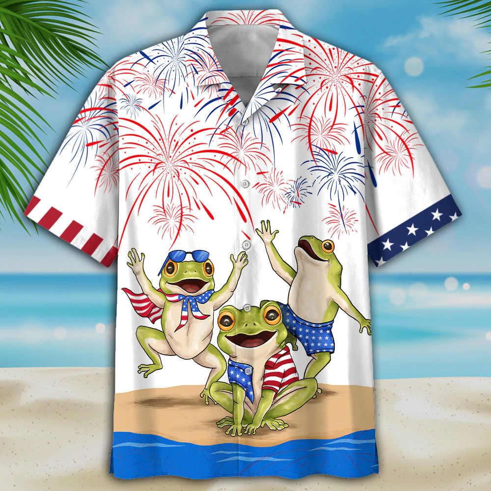 Frogs 4Th Of July Hawaiian Shirt – Independence Day Is Coming, Usa Patriotic Hawaiian Shirt