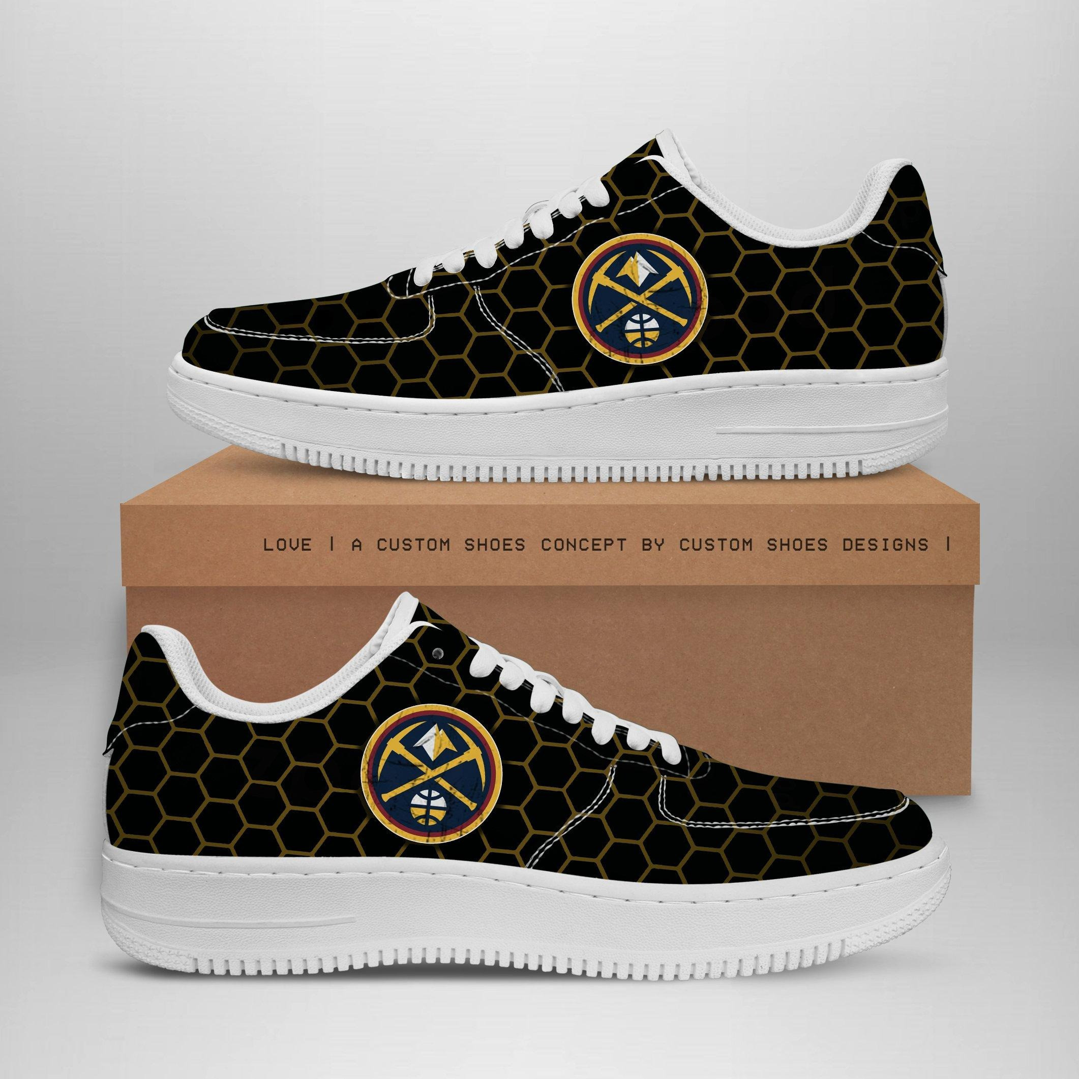 Denver Nuggets Air Force 1 Black Shoes Sneakers