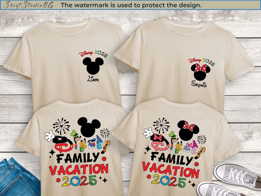 Personalized Disney Vacation 2025 Shirt, Disney Family Shirts, Disney Trip Shirt, Disneyland Shirts, Disney Couple Shirts, Disneyworld Shirt Shirt24H Teerealmstore