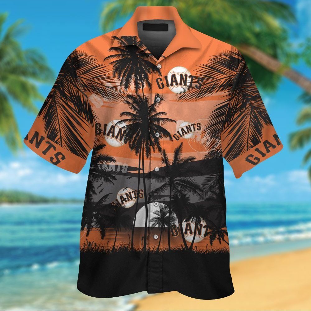 San Francisco Giants Short Sleeve Button Up Tropical Shirt Hawaiian Shirt