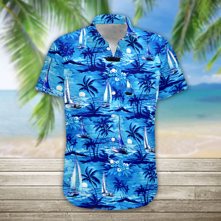 3D Summer Sailing Hawaii Shirt, Hawaiian Shirt For Men, Women