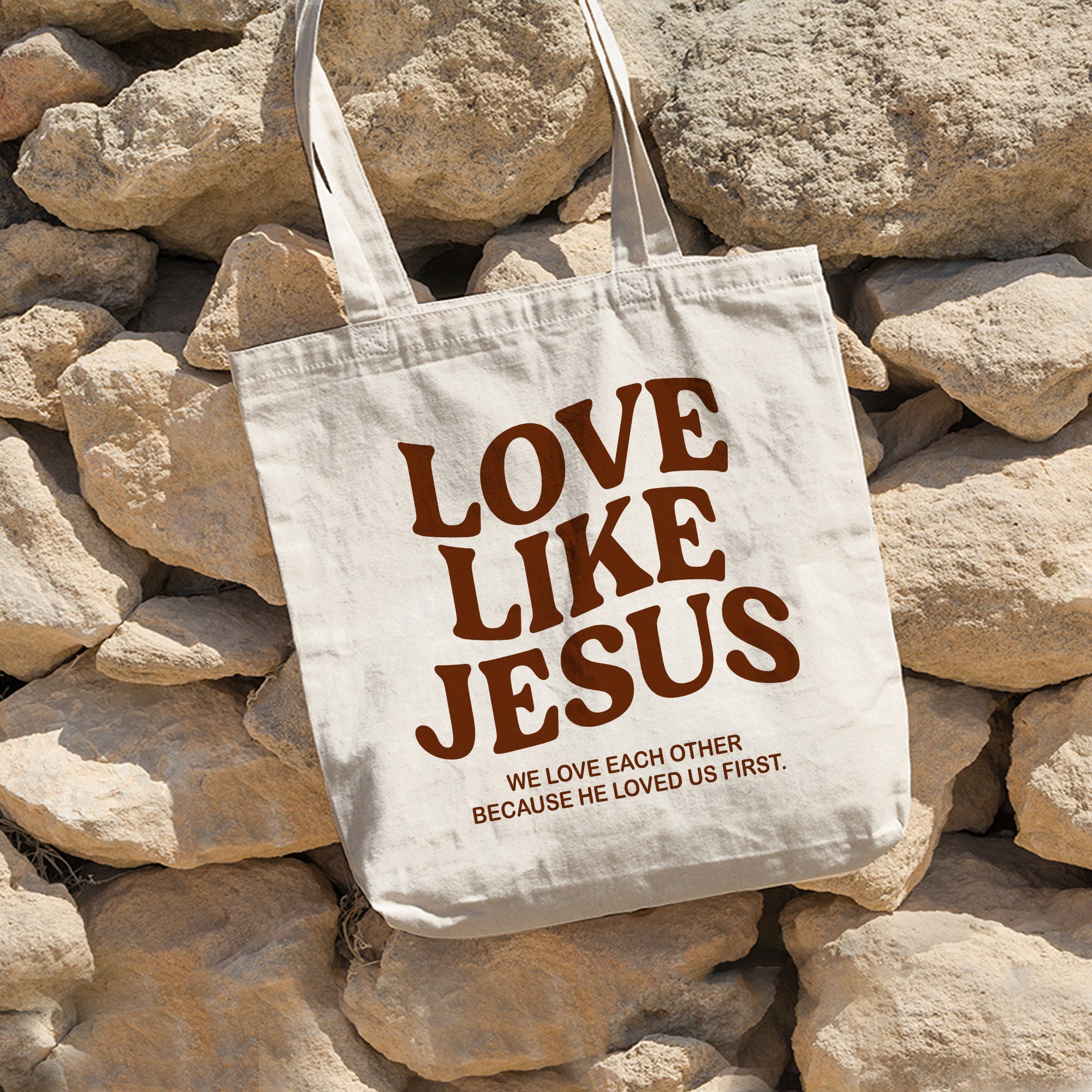 Love Like Jesus Tote Bag Aesthetic Christian Tote Bag Aesthetic Tote Bag Trendy Tote Bag Retro Tote Bag Summer Picnic Tote Christian Bag