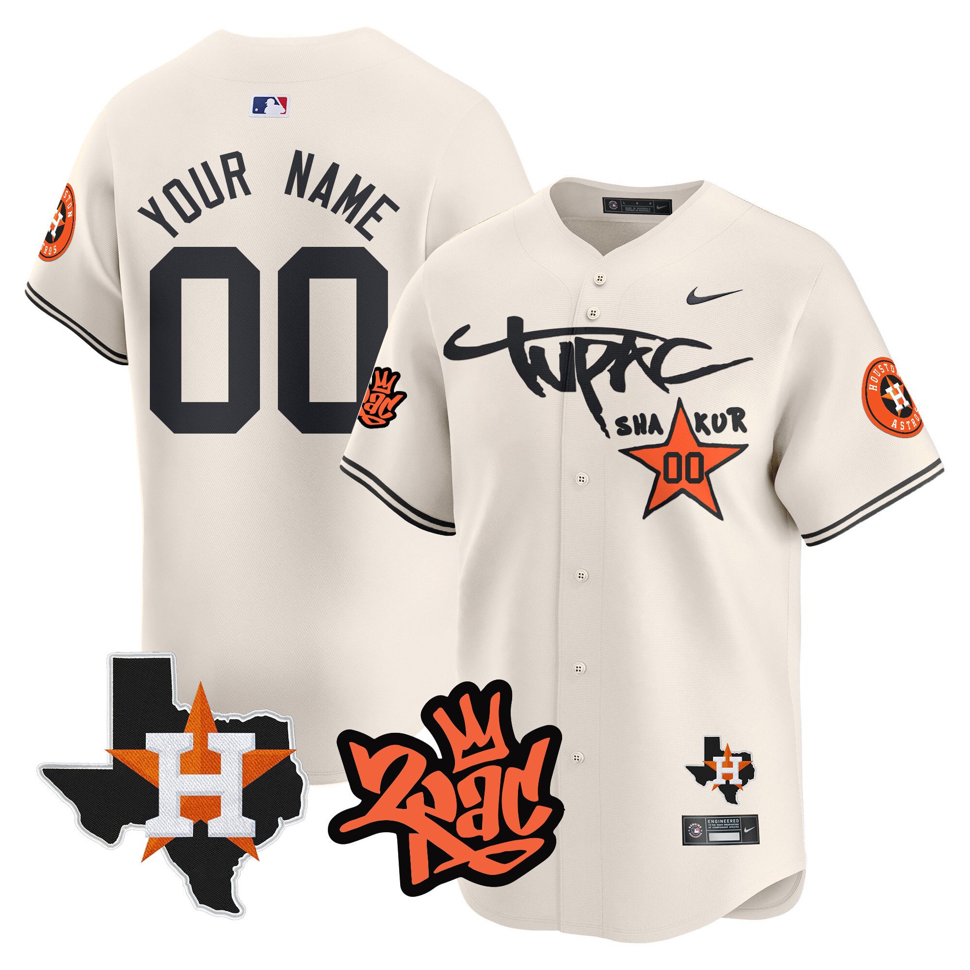 Astros Tupac Shakur Vapor Premier Limited Custom Jersey – All Stitched