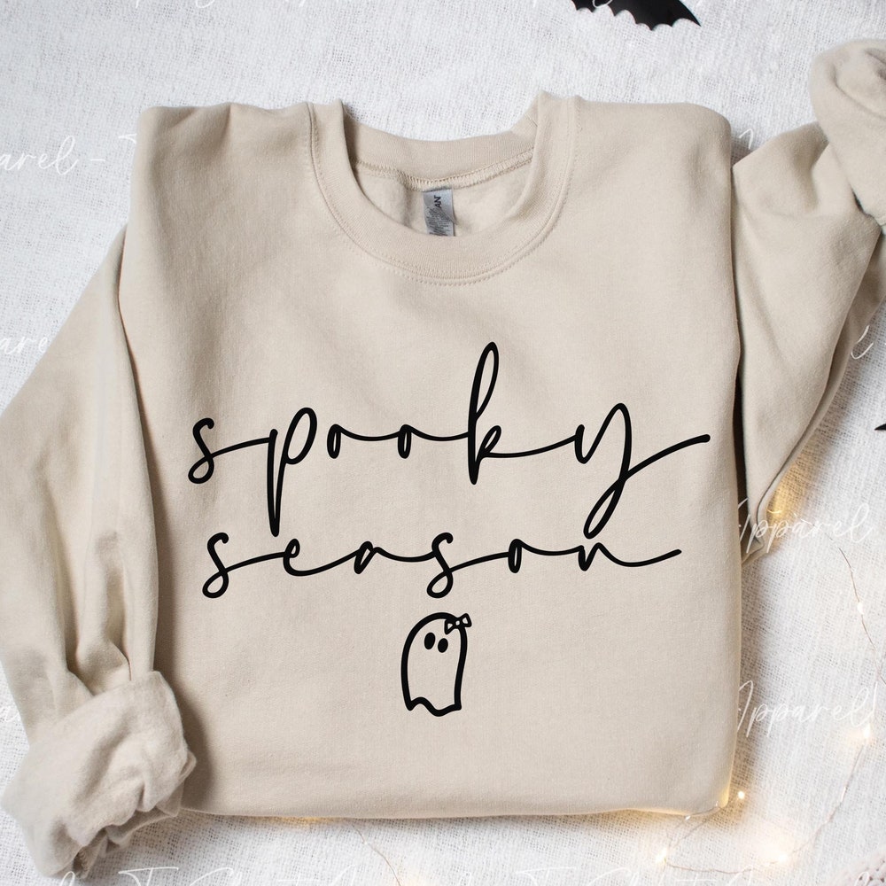 Spooky Season Sweatshirt, Halloween Sweatshirt for Women, Halloween Gift, Retro Halloween Shirt, Halloween Crewneck, Fall Sweater, Ghost Tee x Trending 2024 X Decanow