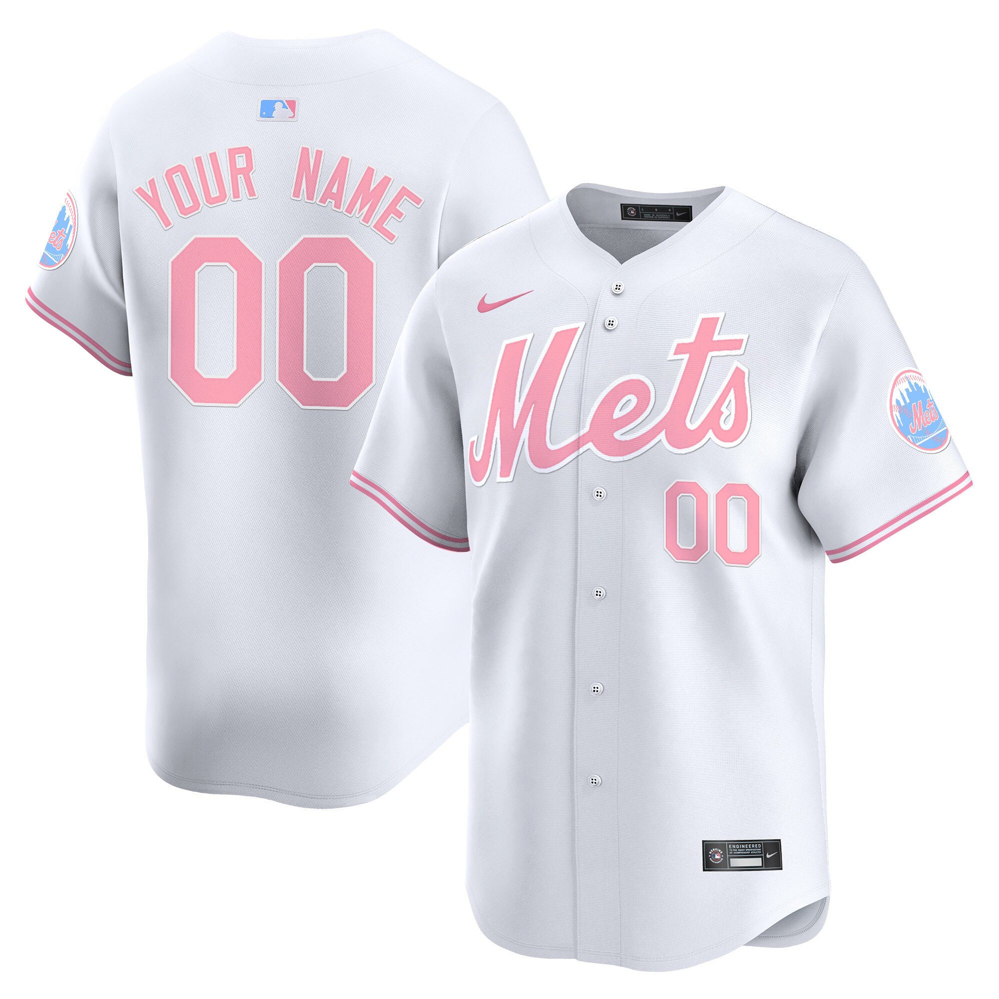 Unisex Mets Bubblegum Pink Vapor Premier Limited Custom Jersey – All Stitched