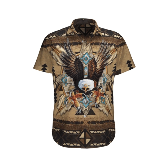 Eagle And Native America Watercolor Design Hawaiian Shirt