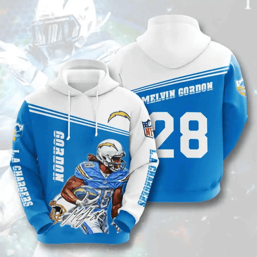 Sports American Football Sport-Team Los Angeles Chargers Melvin Gordon Usa Hoodie 3D  Aop Shirt