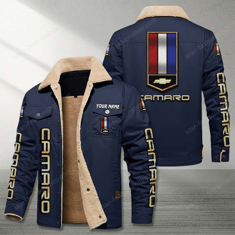 Chevrolet Camaro Navy Custom Name Stand Collar Jacket