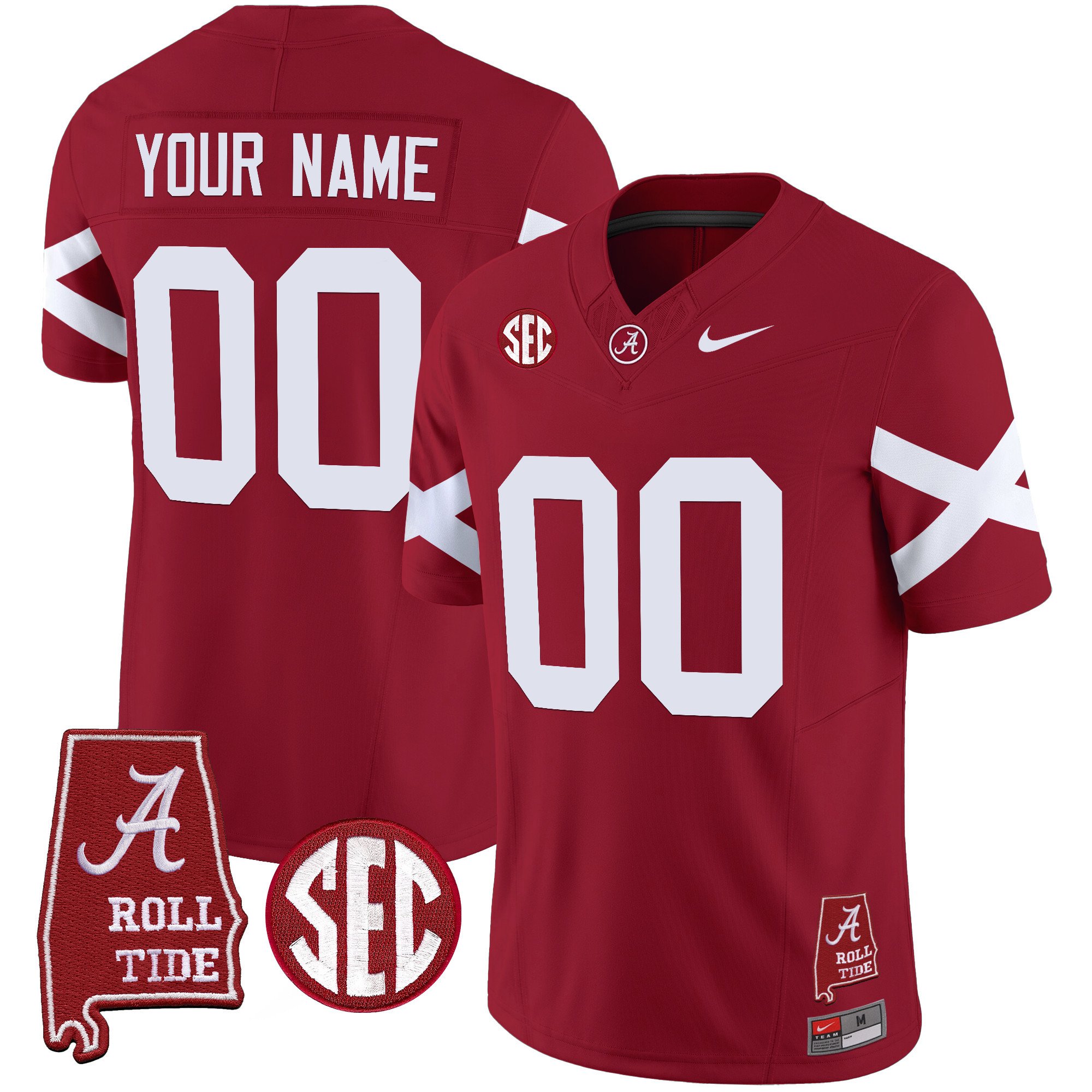 Alabama Crimson Tide Vapor Limited Custom Jersey V6 – Alabama Map – All Stitched