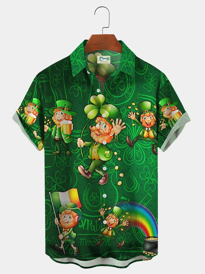 Men’S Irish Leprechaun St. Patrick’S Day Hawaiian Shirt, Gift For Patrick’S Day