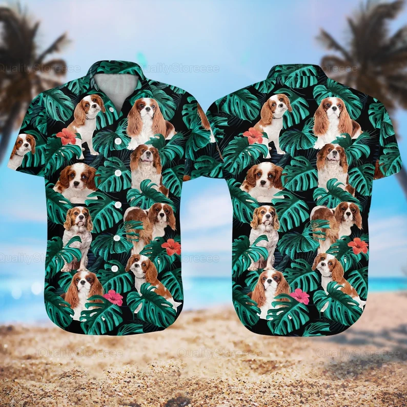 Cavalier King Hawaii Shirt, Shirt For Men, Hawaiian Shirt, Cavalier Gifts