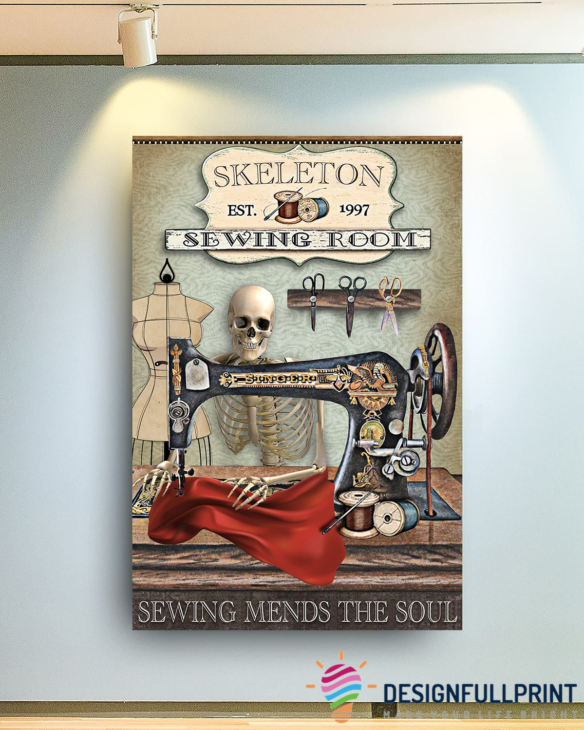 Gift For Sewer Skeleton Sewing Room …