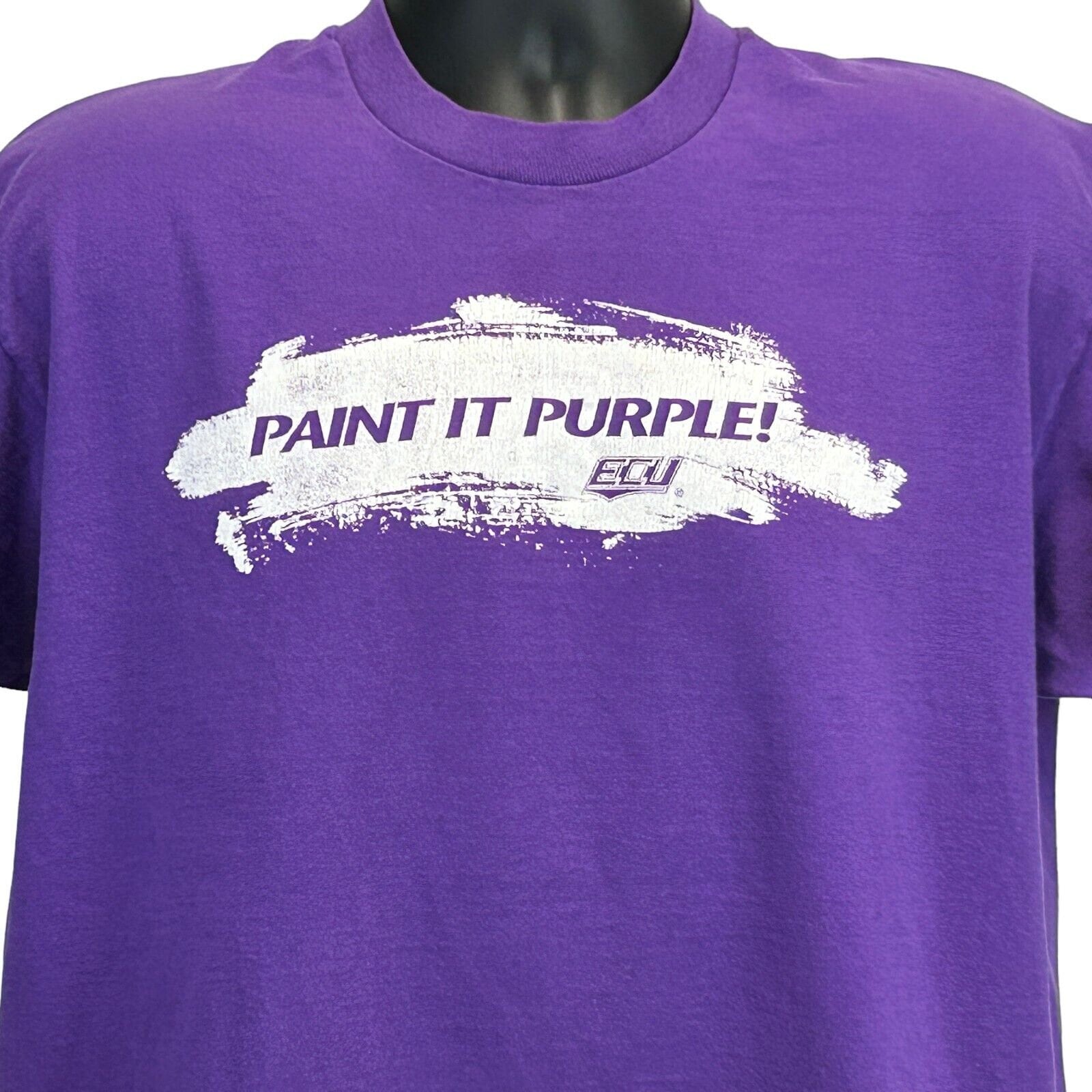 ECU Paint It Purple Vintage 90s T Shirt East Carolina University Pirates NCAA XL