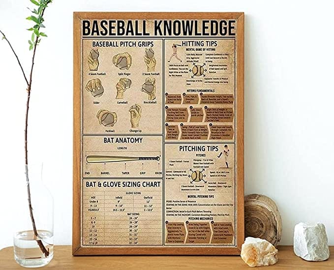 Baseball Knowledge Poster  Canvas